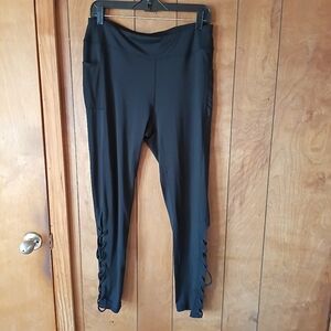 Zone pro womens black pullon pants leggings yoga active size L